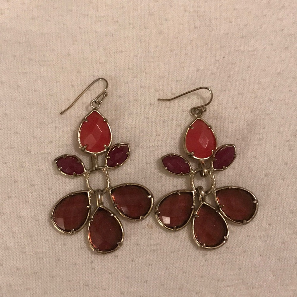 Kendra Scott Drop Down Maroon Earrings